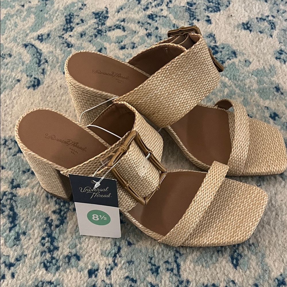 Universal Thread Women's Cream Woven Wedges
